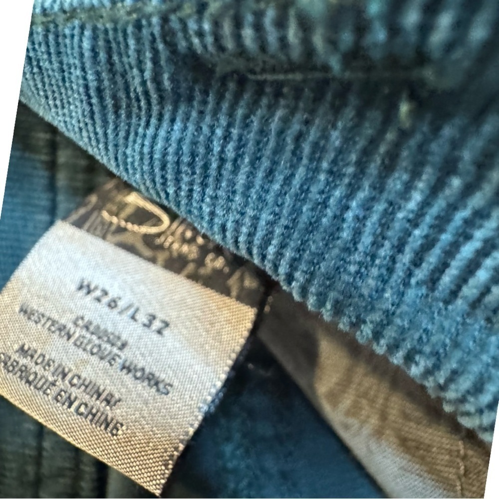 Silver Jeans Teal Courdoroy Bootcut Jeans NWT Size 26 - Picture 6 of 8
